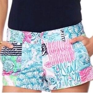 Lily Pulitzer Walsh Shorts Blue and Pink Osterville Patch size 8